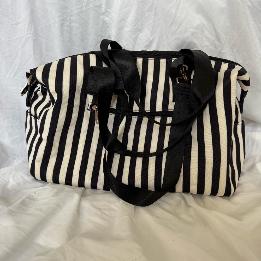 Striped weekend bag